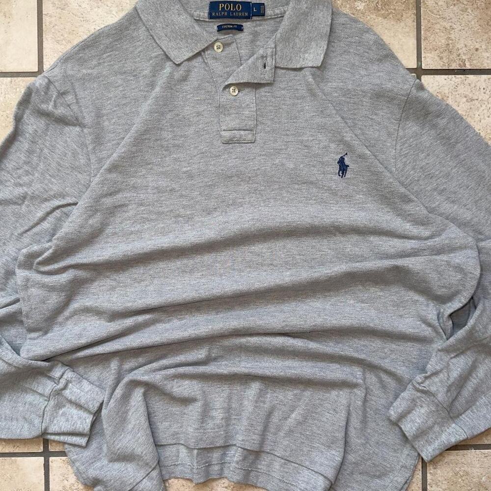 Polo by Ralph Lauren Custom Fit Long Sleeve Polo Shirt - Size L